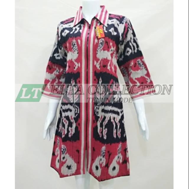 Dress tenun etnik motive sumba