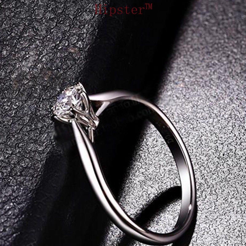 New Hot Sale Simple All-Match Affordable Luxury Fashion Diamond White Gold Color Ring