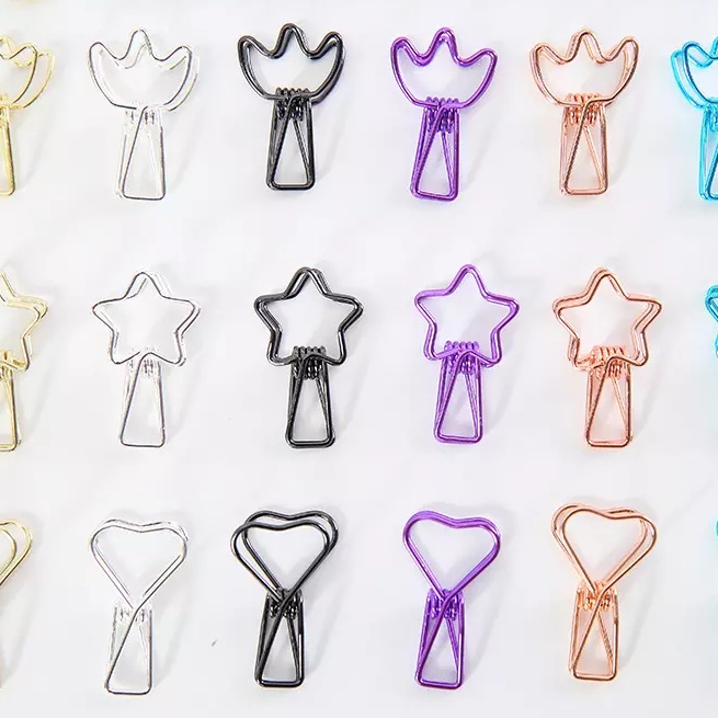 Cute Binder Clip Color Metal 6 pieces/bag