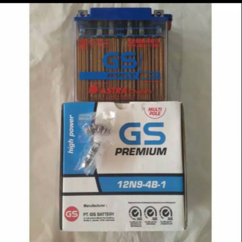 AKI GS ASTRA BASAH 12N9-4B-1 THUNDER LAMA THUNDER 125