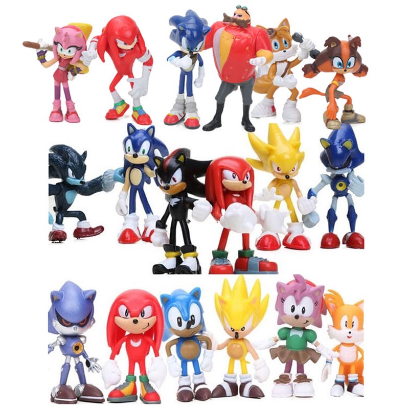 6pcs Mainan Action Figure Sonic the Hedgehog Bahan PVC Untuk Hadiah Natal Anak