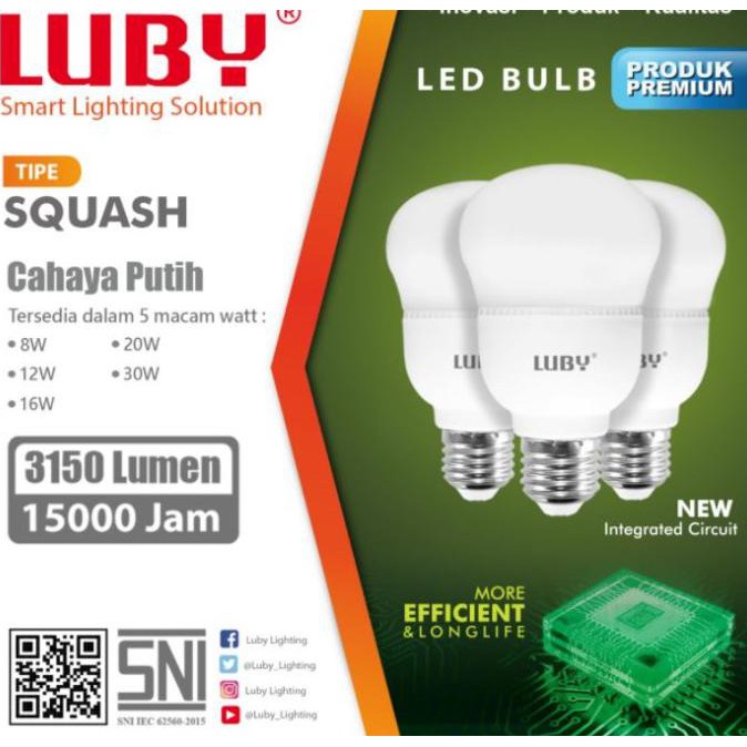 Nikmati Lampu Led / Lampu Luby / Lampu Merk Luby Type Squash 16 Watt Murah