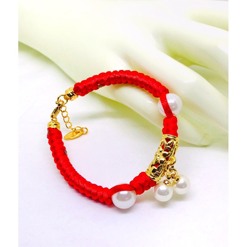 gelang mutiara // gelang rajut // gelang wanita // perhiasan // gelang