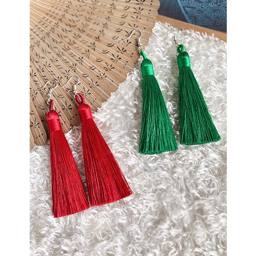 LRC Anting Gantung Fashion Alloy Tassel Earrings F70368