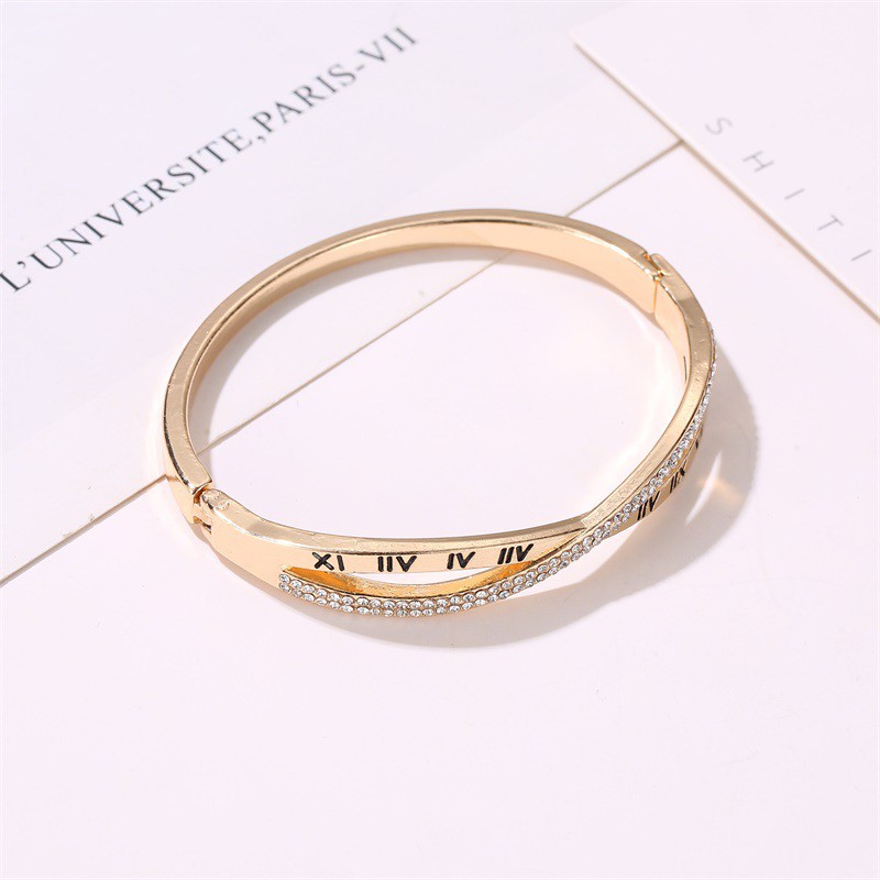 AZ033 Gelang Wanita Diamond Titanium premium Lapis Rose Gold 18K Anti Karat-2