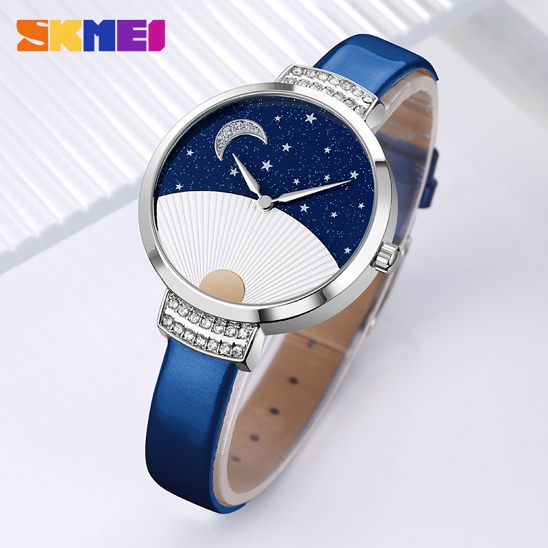 SKMEI 9279 Jam Tangan Wanita Analog Casual Quartz Tali Kulit WATCHKITE WKOS