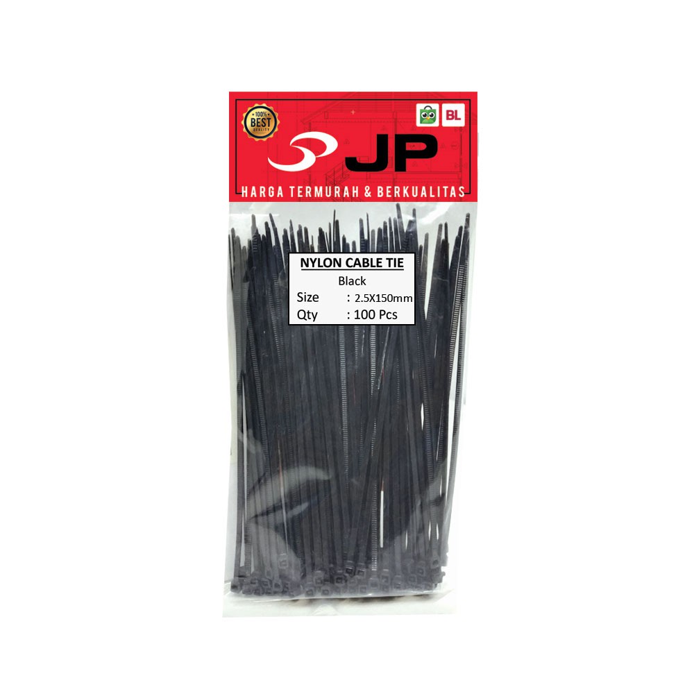 KABEL TIES 2.5 x 150 MM HITAM - PENGIKAT KABEL TIS - CABLE TIE 100 PCS