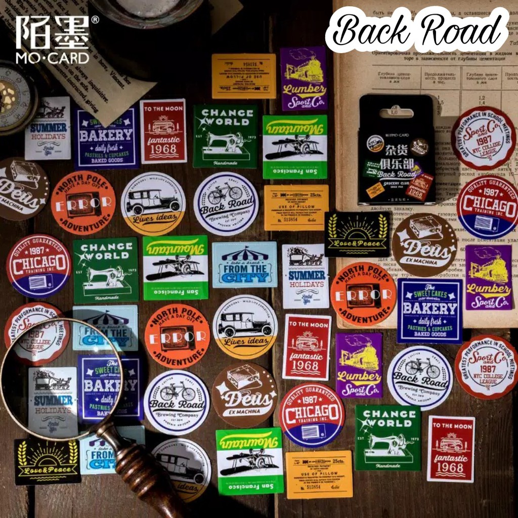 45pcs Aesthetic Stiker Box Lucu Murah Dekorasi Hias Diary/Journal/Scrapbook/DIY-Back Road