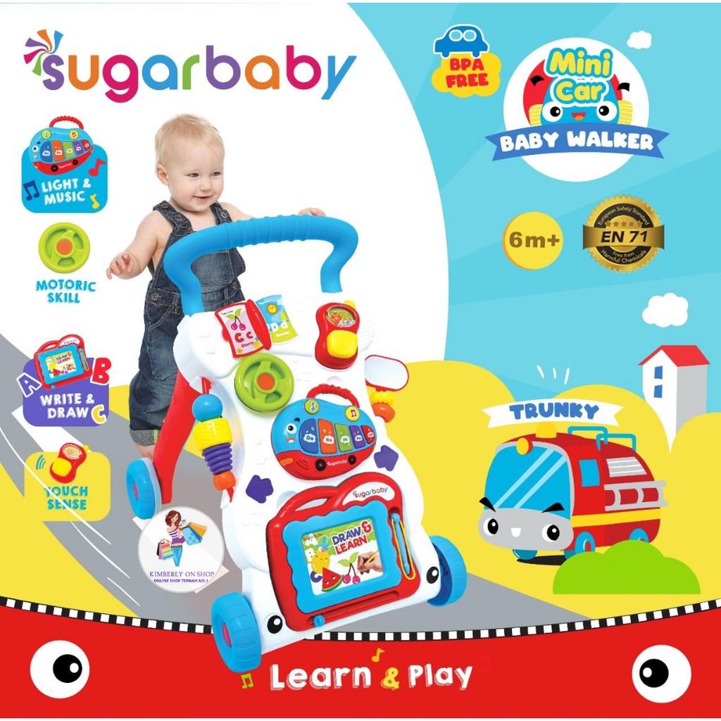 Alat Bantu Jalan Bayi Mini Car Push Walker Baby Walker Sugar Baby