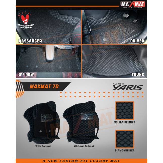KARPET 7D MAXMAT KARPET MOBIL ALL NEW YARIS FULL BAGASI+COIL MATE
