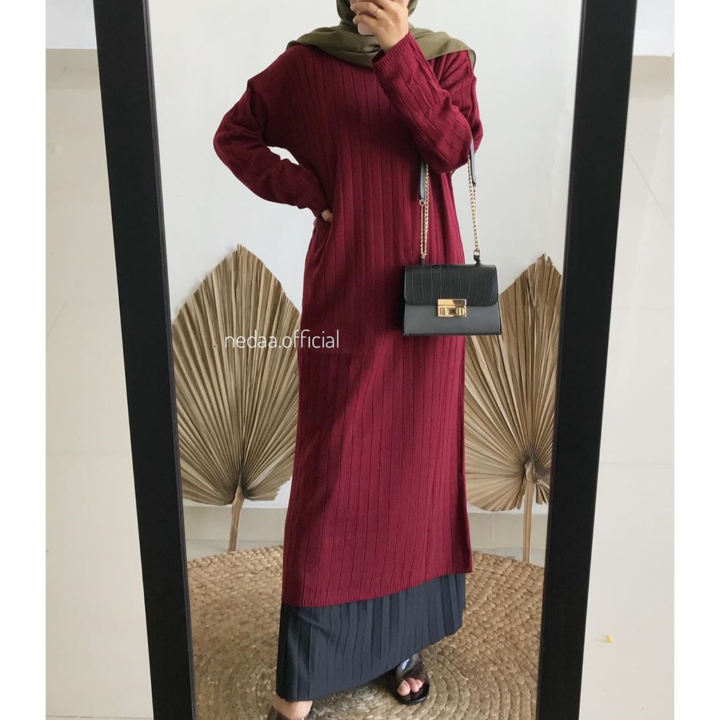 Jihan Long Tunik Rajut Premium Wanita / Atasan Tunik Wanita