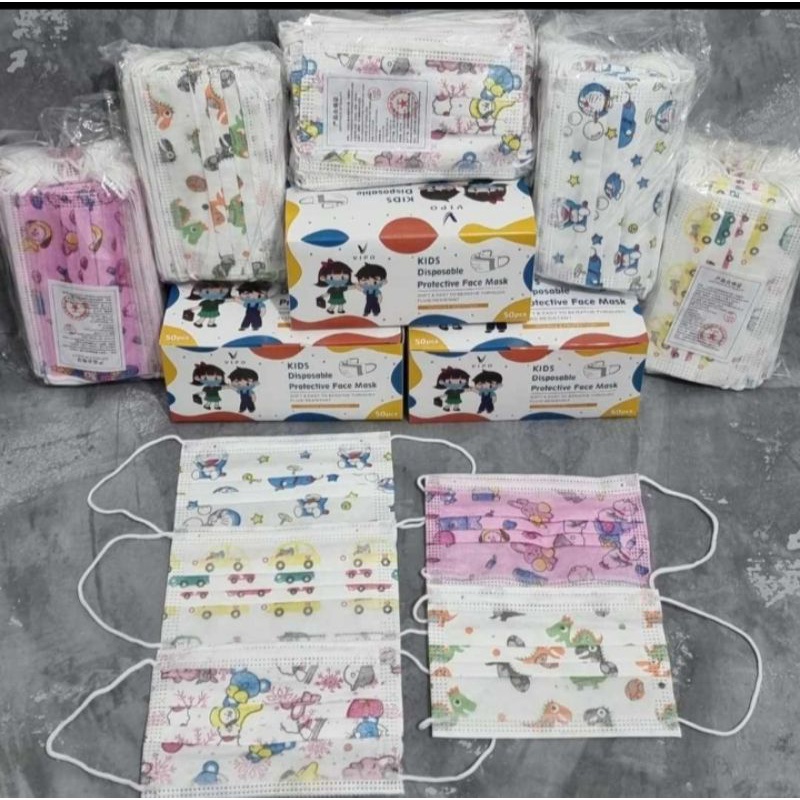 Masker anak 3 ply / masker anak isi 50 pcs masker anak kemenkes