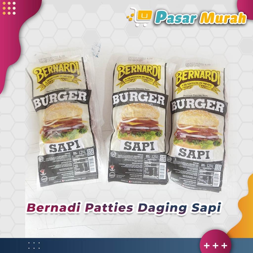 

BERNARDI PATTIES BURGER DAGING SAPI (12 PCS) 475 GRAM