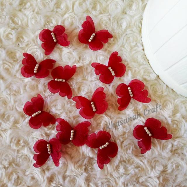 Aplikasi kupu organza ~ maron