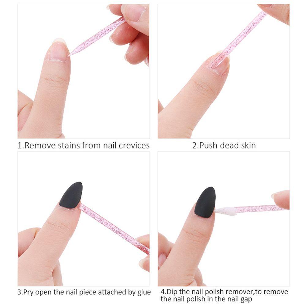 Nanas 50pcs Stik Kuku Pembersih Perawatan Kuku Polish Manicure Cuticle Pusher