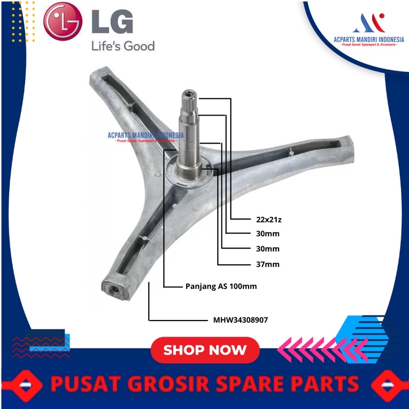 segitiga drum / spider drum mesin cuci LG front loading