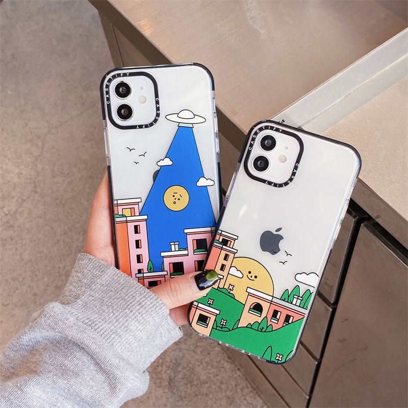 Soft Case Motif Kartun Matahari Untuk iPhone 11 / 12 / 13 Pro Max 7 / 8 Plus / X / XR / Xs Max