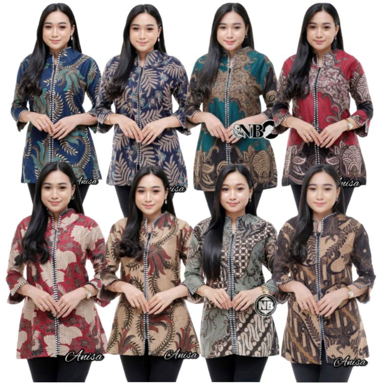 BAJU ATASAN BATIK BLOUSE BLUS BATIK WANITA CEWEK PEREMPUAN MODERN TERBARU KEKINIAN PAKAIAN BATIK KAN