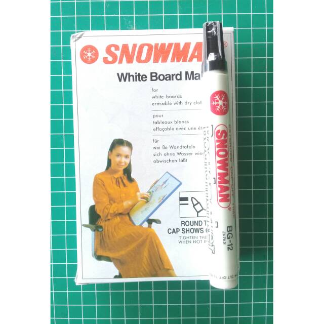 Spidol WhiteBoard Snowman Hitam Besar Erasable (1pcs)