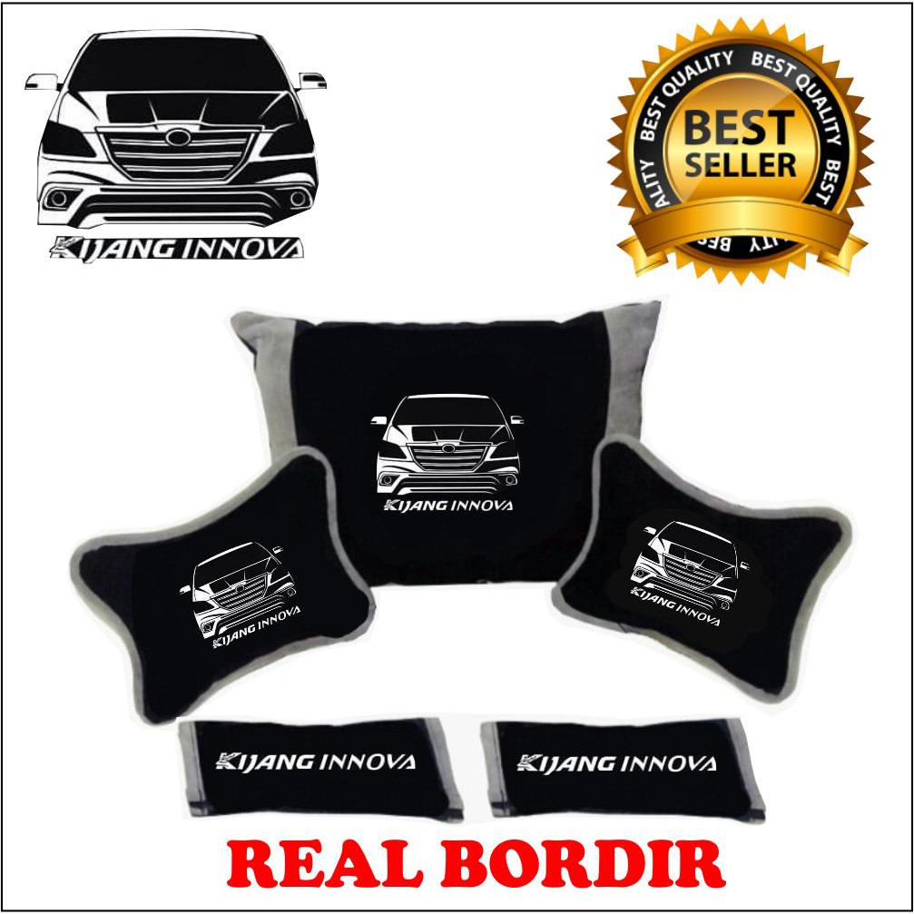 Bantal Mobil KIJANG INNOVA Headrest Mobil Bordir Siluet