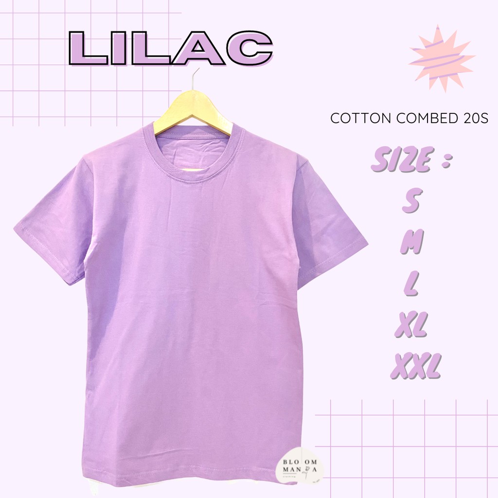 BLOOMANIA Kaos Polos Ungu Lilac/Ungu Muda COTTON COMBED 20S