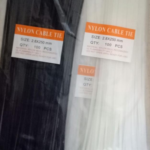 

❉ KABEL TIES 25 CM / 250 MM CABLE TIE TIS KABEL NYLON PENGIKAT - Hitam ✿