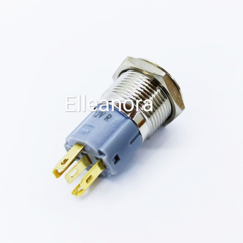 Switch Push On Off Bulat Stainless 6Pin 16mm