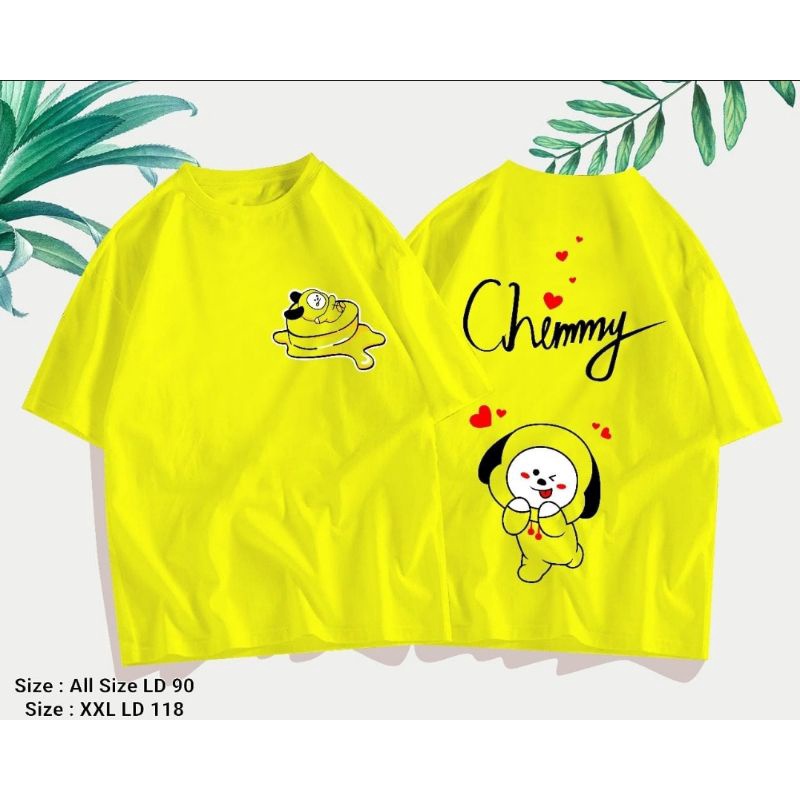 KAOS PRINTING All Size / XL X L / XXL  Jumbo Oversize Big Size  Kuning YELLOW CHEMMY Cotton Combet 30S Kaos Keren Berkualitas Distro Katun Motif Print Disney KAOSXXL