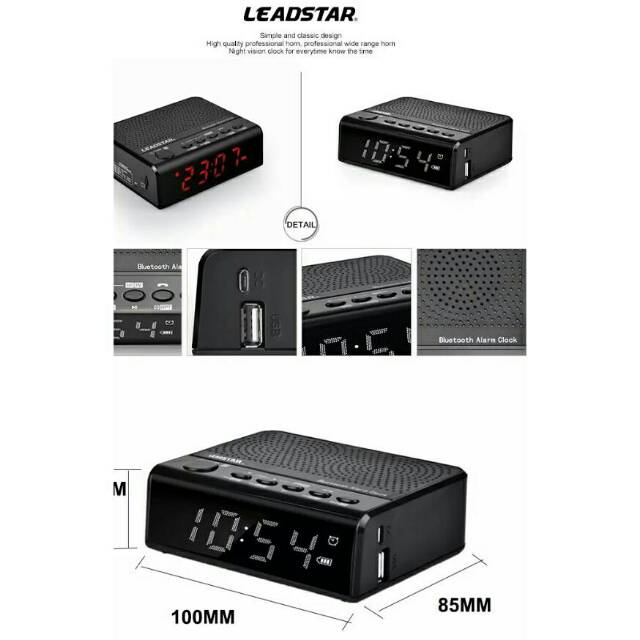 SPEAKER BLUETOOTH JAM ALARM RADIO FM SD CARD MP3/JAM MEJA DIGITAL SPEAKER WIRELESS PORTABLE HANDFREE