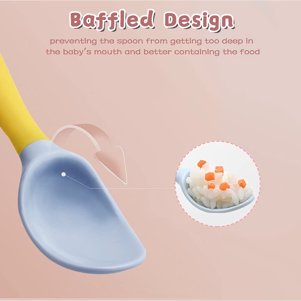 [BAYI &amp; EMAK] - Sendok Garpu Bayi Soft Silicone Spoon - LP712 - Yellow