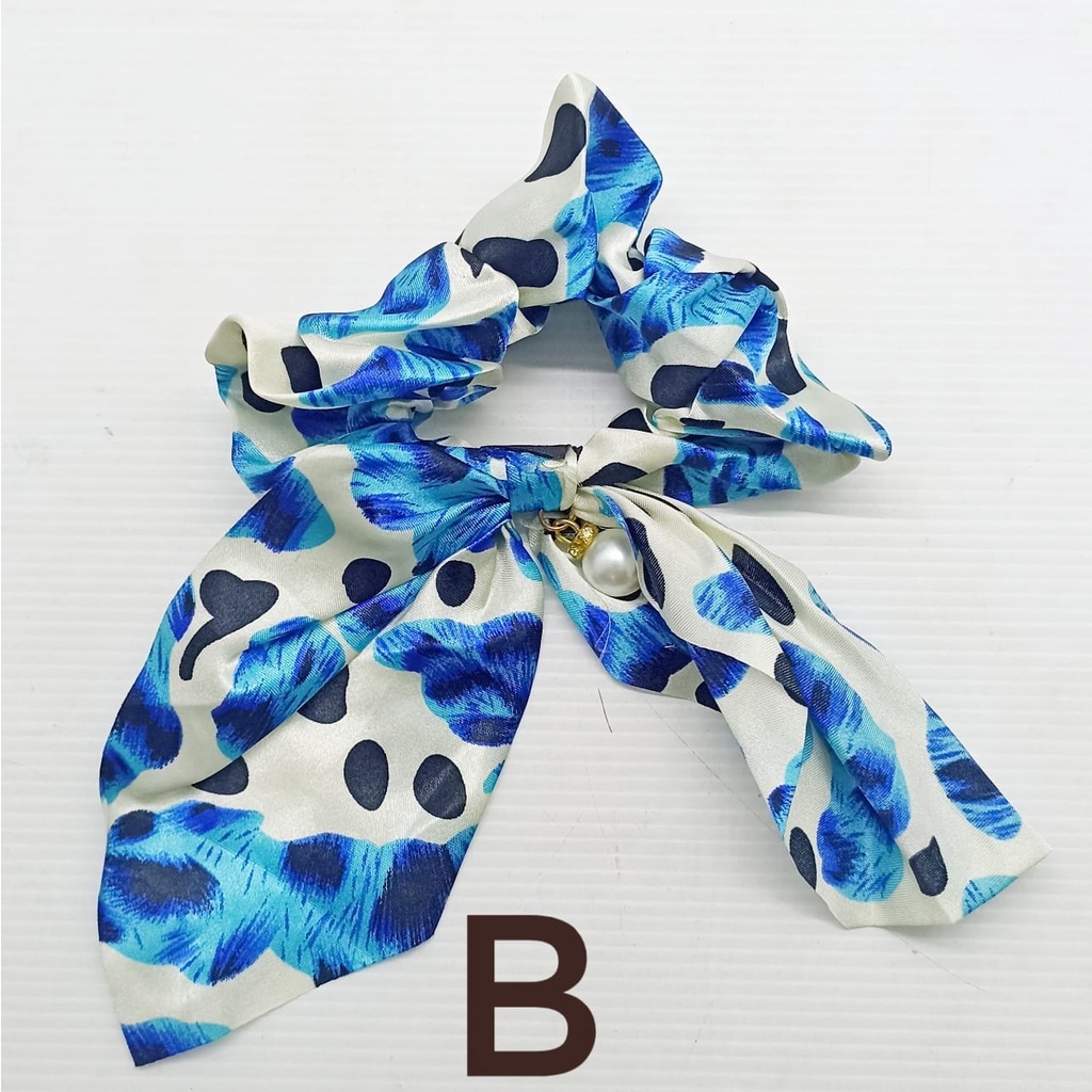 Scrunchie Ikat Rambut Polos / Motif