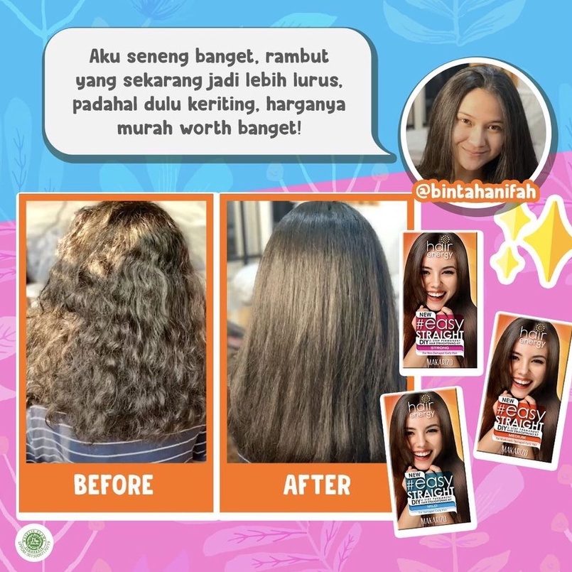 Ningrum - MAKARIZO Easy Straight DIY Kit | Pelurus Rambut EasyStraight | Mild Medium Strong 80mL 120mL - 6306