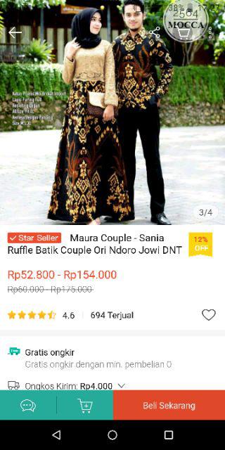 Maura Couple - Sania Ruffle Batik Couple Ori Ndoro Jowi Garansi Termurah Shopee - Kebaya Modern 2564