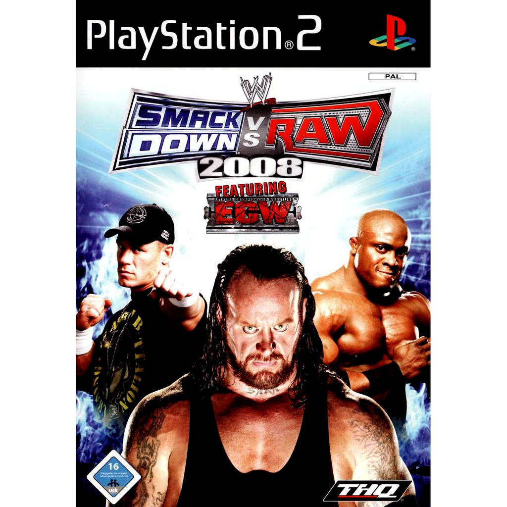 DVD Kaset Game PS2 WWE SmackDown vs. Raw 2008