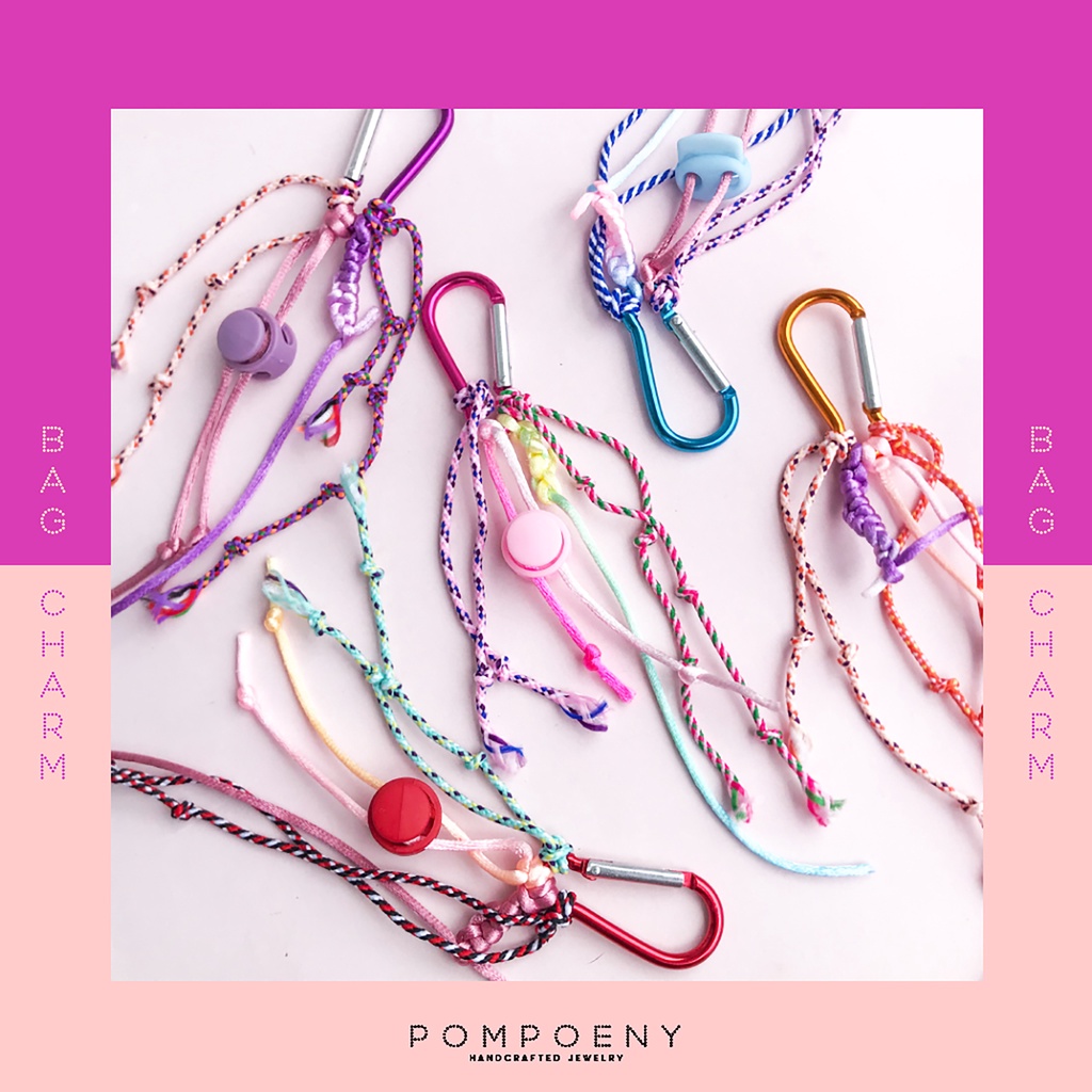 Bag Charm / MINI Carabiner Bag Charm / Mini Bag Charm/ Airpods Charm/ Gantungan Airpods / Keychain / Bags Charm Handmade - POMPOENY