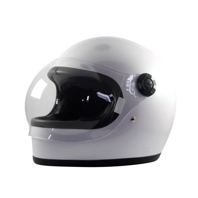 Helm Gringgo White Glossy Helm full face cafe racer gringgo white