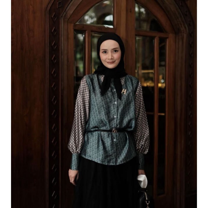 monogram blouse vanilla hijab (booked)