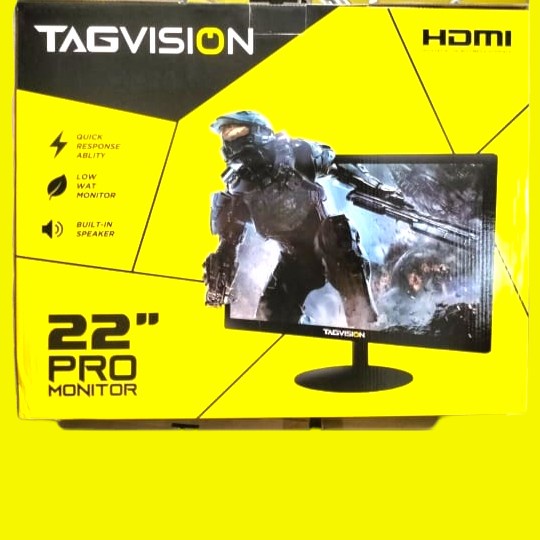 Monitor Led TV TagVision 22&quot; Built in Speaker 5ms Port HDMI / VGA / USB