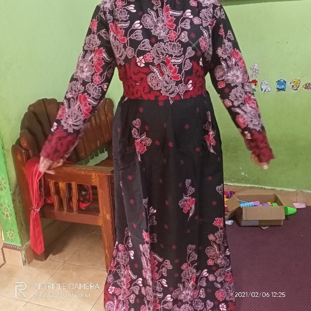 Batik Couple Keluarga Sania Ruffle Ori Ndoro Jowi Dnt Sakura Abang