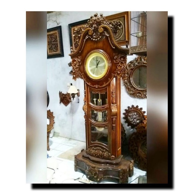 JAM GADANG LEMARI JAM UKIR JATI JEPARA JAM ANTIK