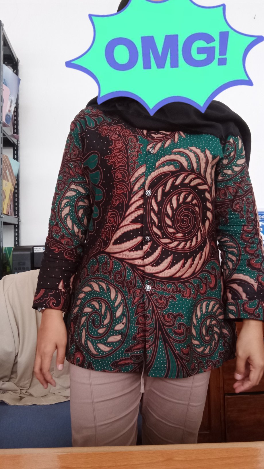 Kemeja Batik Pria Lengan Panjang Size M L Xl Xxl  Bswart Batik Hrb026 Kenongo Hem