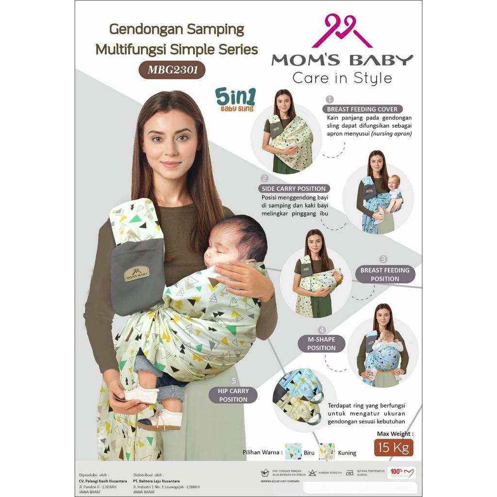 Mom's Baby Gendongan Bayi Samping Multifungsi (bisa u/ newborn) Simple Series - MBG 2301