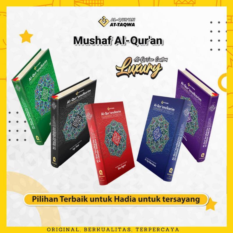 (GRATIS CUSTOM NAMA)Al-Quran Custom Attaqwa | Type Luxury ukuran A4 | TERLARIS