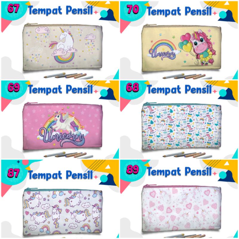 

Tempat pensil Unicorn,Love,Muslimah 22x11 full kulit sintetis Dompet Pouch tempat hp bross dll