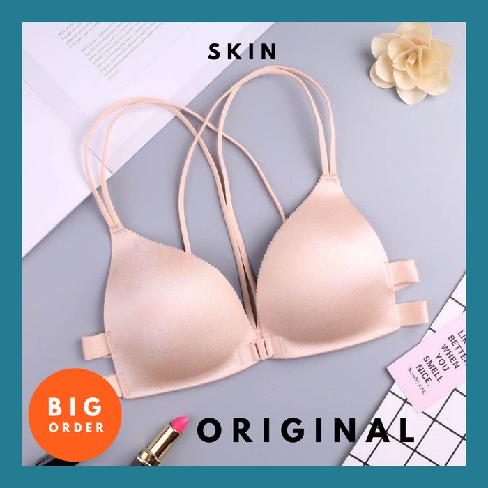 NEW Bra BH Pengait depan Tali Silang Seamless Push Up Bra Premium BH07 - SKIN