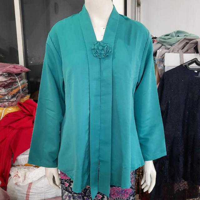 (P92/100) Kebaya floy TANGAN PANJANG kutubaru std-jumbo busui kartini KeroncongBusana (PJG)-Tosca