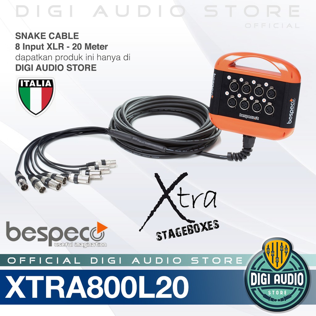 Kabel Snake Bespeco XTRA800L20 - 8 Input - 10 Meter Sound System Cable