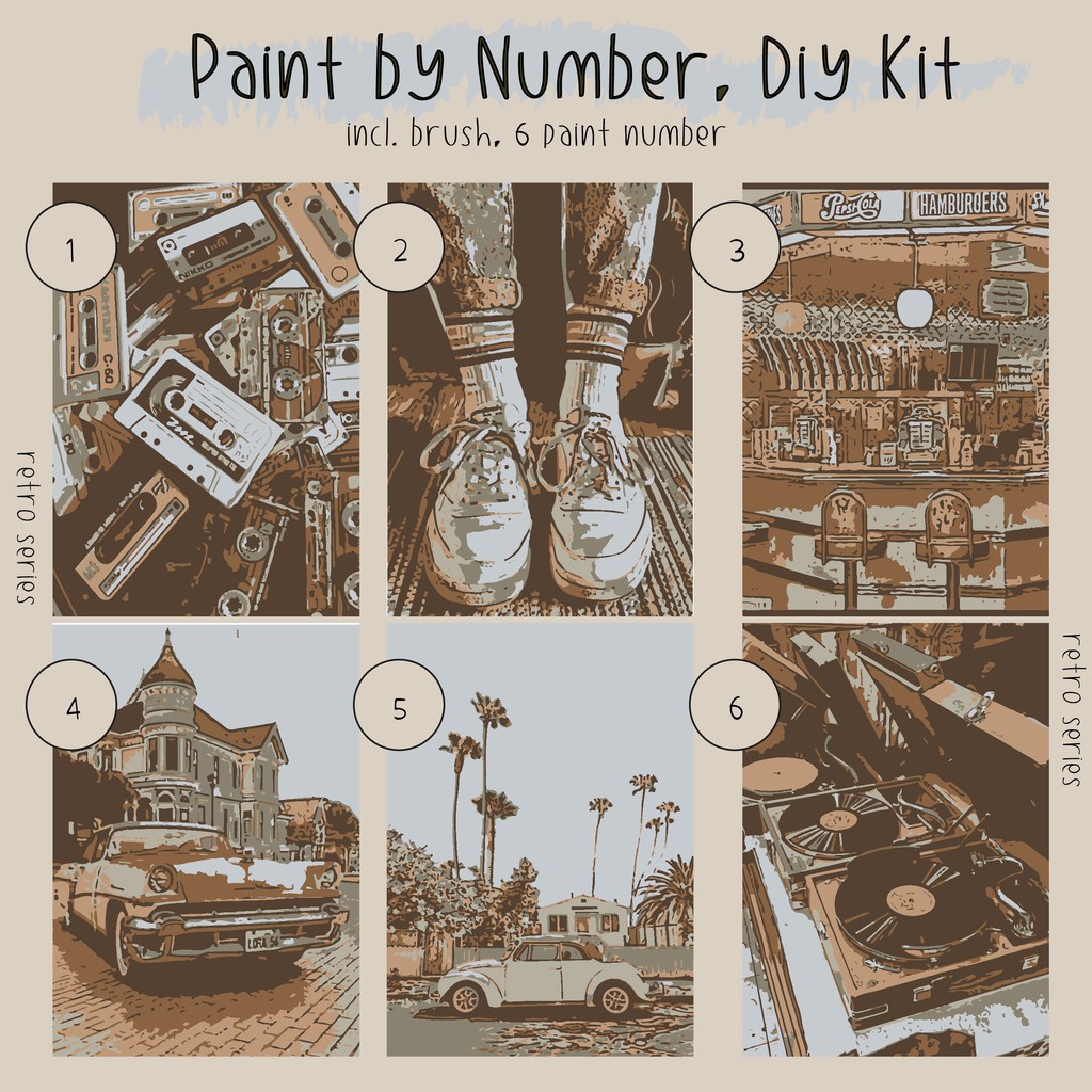 

Paint By Number Kit A3, RETRO SERIES