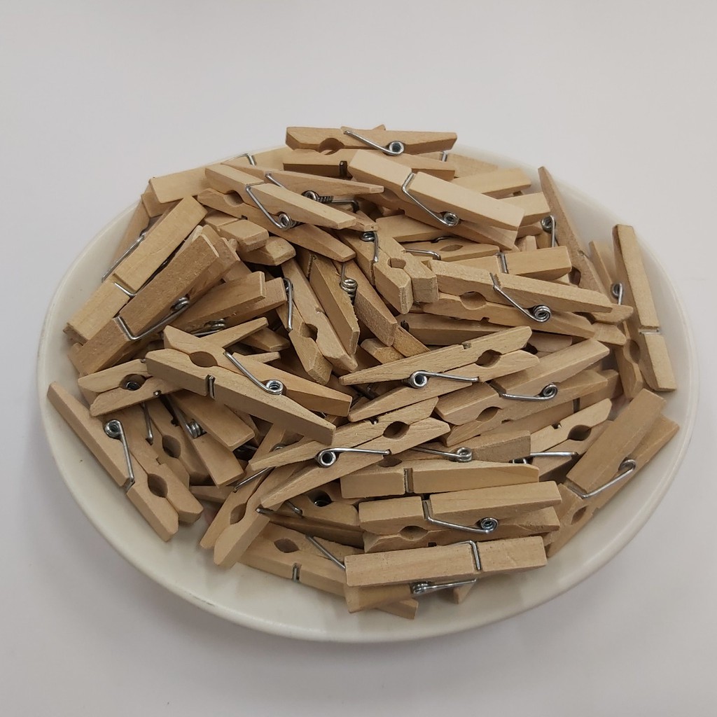 PER 50 Pcs / 100 Pcs - WOODEN CLIP KAYU| JEPIT KAYU| Jepit Kayu Polaroid