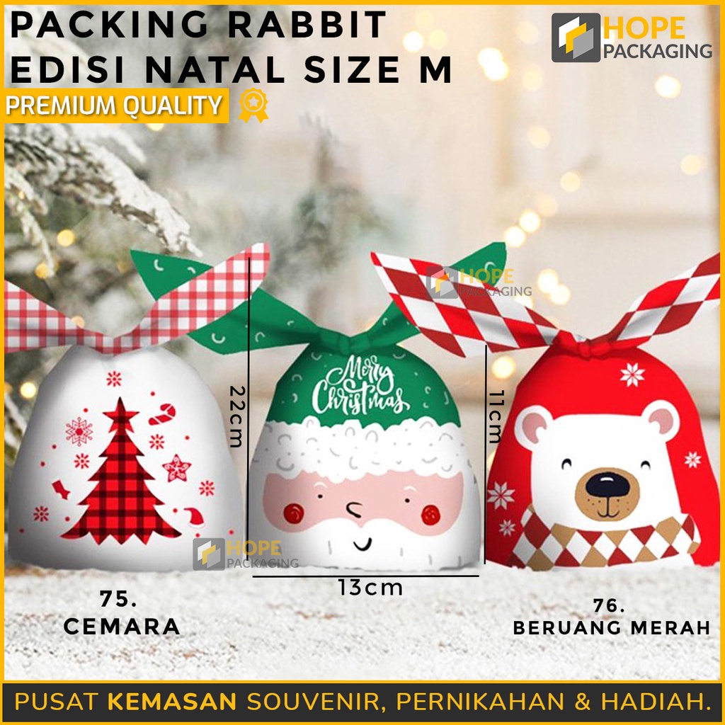 PROMO MIX Natal Packing Plastik Cookies / Tahun Baru Plastik Serut Gambar Lucu Unik Kemasan Kue Coklat